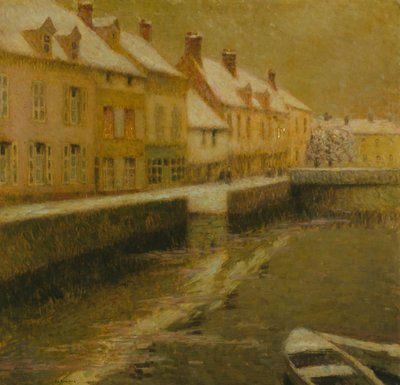 Canal in Bruges, Winter by Henri Eugene Augustin Le Sidaner